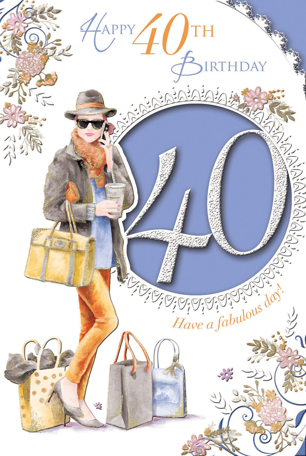 Happy 40th Birthday Lady With Shopping Bag Design Open Female Celebrit – Evercarts